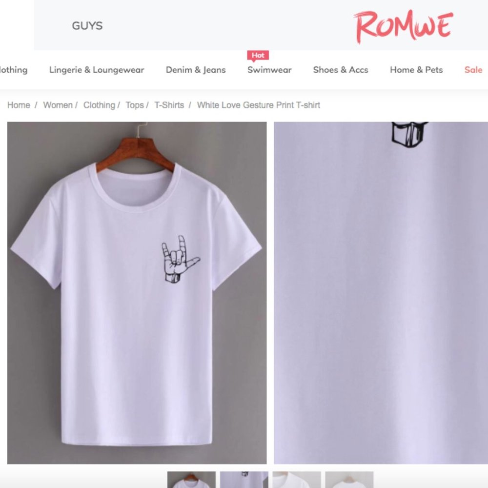 ROMWE Tee - Love Gesture